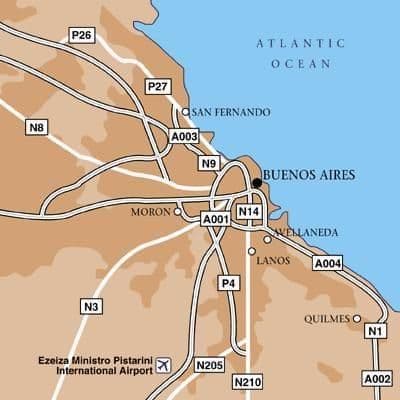 Buenos Aires Flughäfen Karte