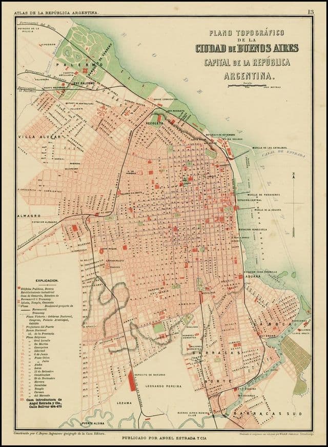 Buenos Aires historischer Stadtplan