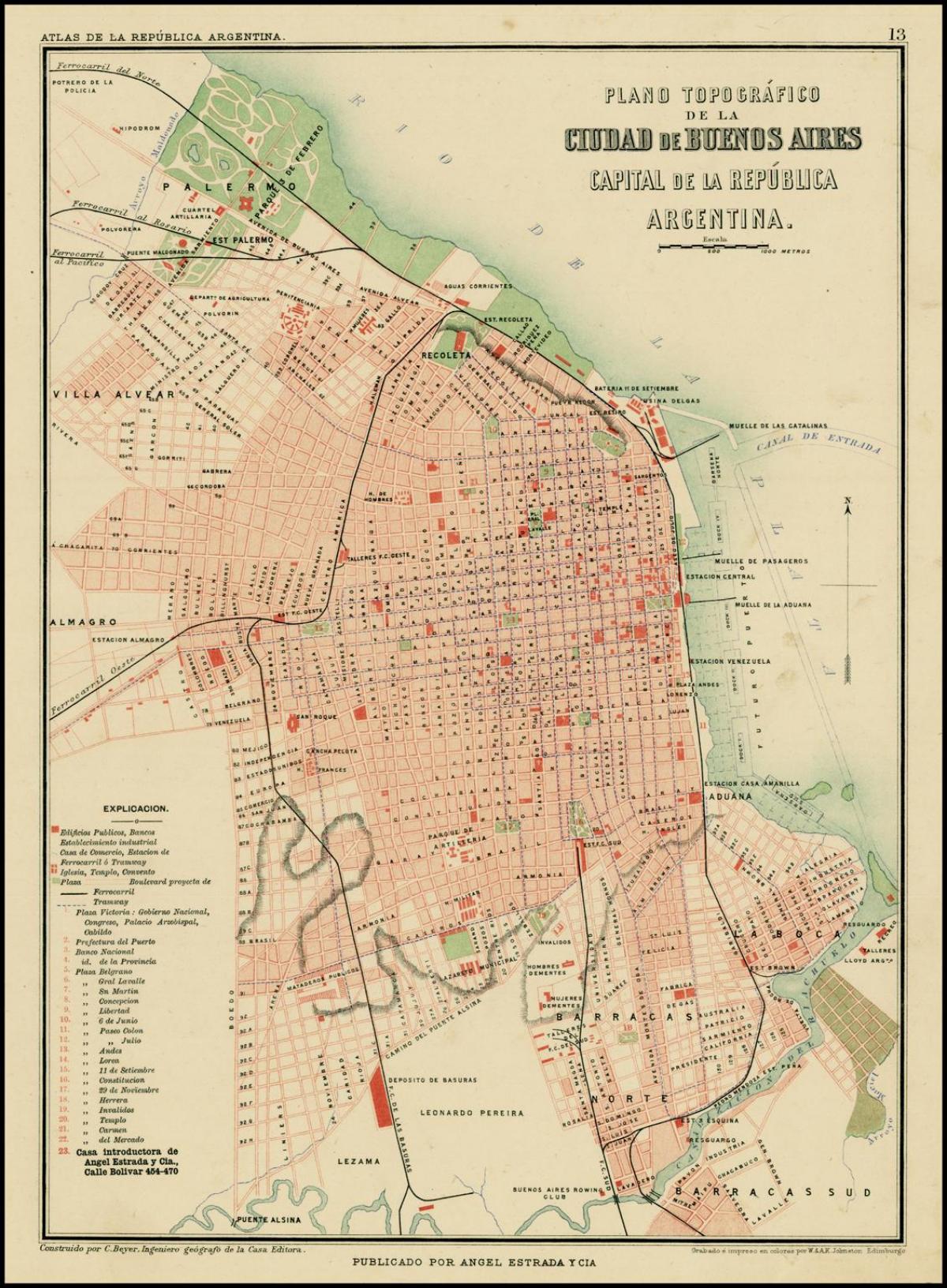 Buenos Aires historischer Stadtplan