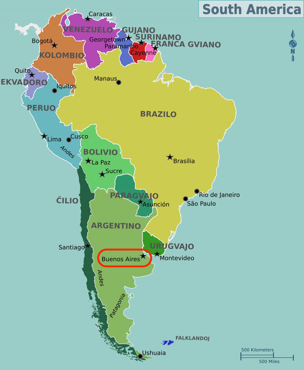 Buenos Aires auf Argentinien karte
