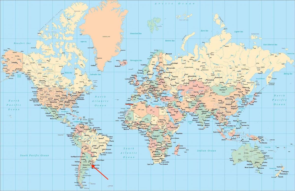 Buenos Aires Standort auf der Weltkarte