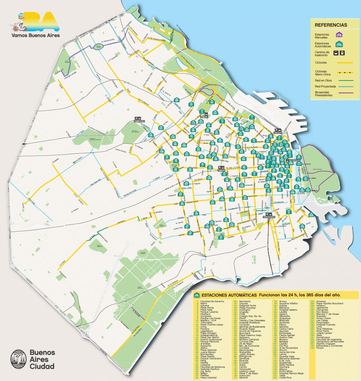 Karte der Fahrradwege in Buenos Aires
