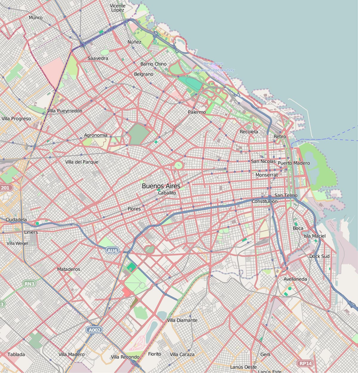 Buenos Aires Straßenkarte