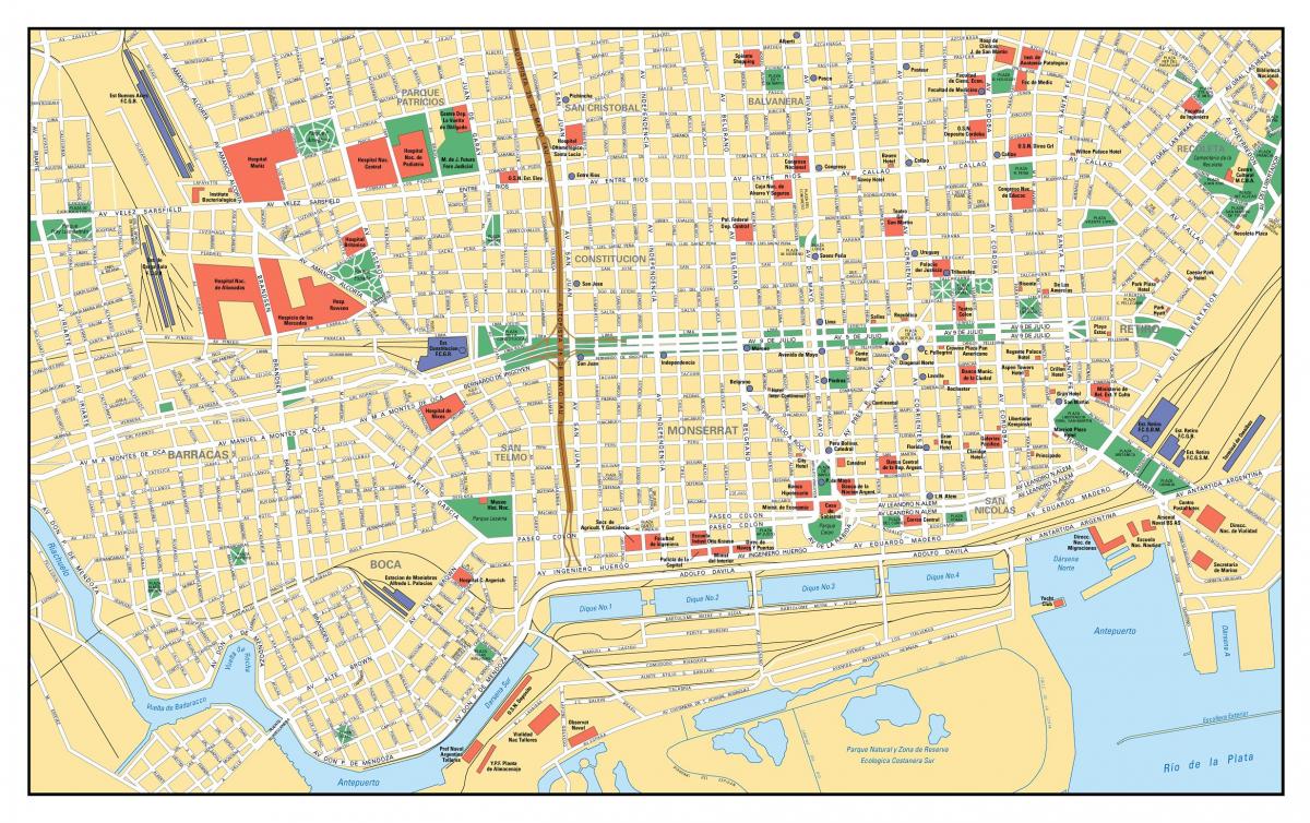 Buenos Aires Stadtzentrum Karte